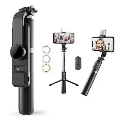 Q07 Bluetooth Selfie Stick with Light and Bluetooth Remote...